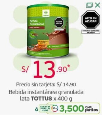 Tottus Bebida Instantánea Granulada Lata Tottus 400g oferta