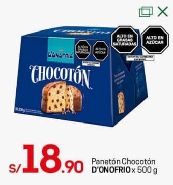 Tottus Panetón Chocotón D'Onofrio 500g oferta