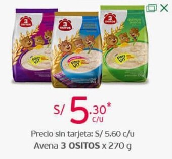 Tottus Avena 3 Ositos 270g oferta