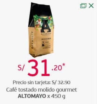 Tottus Café Tostado Molido Gourmet Altamayo 450g oferta