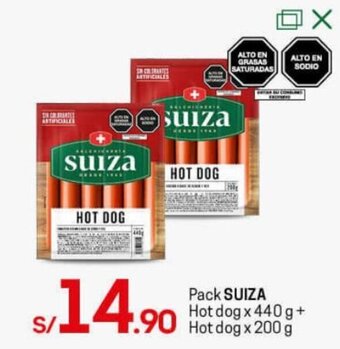 Tottus Pack Suiza Hot Dog 440g +200g oferta