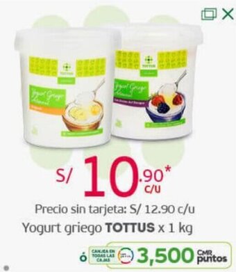 Tottus Yogurt Griego Tottus 1kg oferta