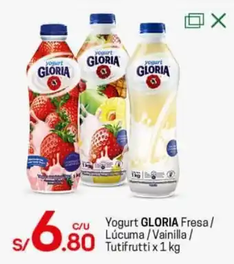 Tottus Yogurt Gloria 1kg oferta