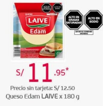Tottus Queso Edam Laive 180g oferta