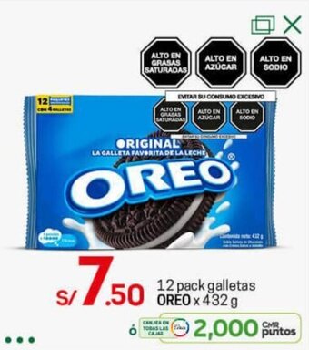 Tottus 12 Pack Galletas Oreo 432g oferta