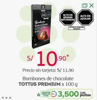 Tottus Bombones de Chocolate Tottus Premium 100g oferta