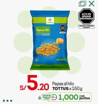Tottus Papas al Hilo Tottus 150g oferta