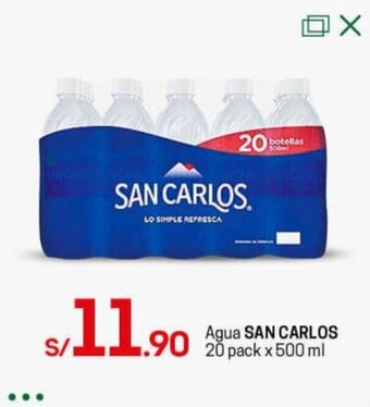Tottus Agua San Carlos 20 pack x500ml oferta