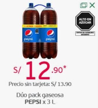 Tottus Dúo Pack Gaseosa Pepsi 3L oferta