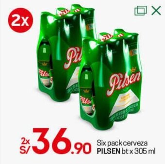 Tottus Six Pack Cerveza Pilsen 2 x 305ml oferta