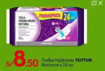 Tottus Toallas Higiénicas Nocturna Tottus 24 un oferta
