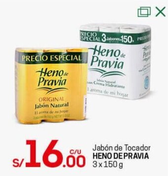 Tottus Jabón de Tocador Heno de Pravia 3 x 150g oferta