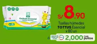 Tottus Toallas Húmedas Esencial Tottus 80 un oferta