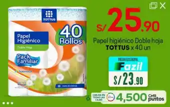 Tottus Papel Higiénico Doble Hoja Tottus 40 un oferta