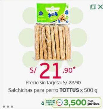 Tottus Salchichas para Perro Tottus 500g oferta