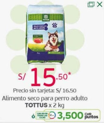 Tottus Alimento Seco para Perro Adulto Tottus 2kg oferta
