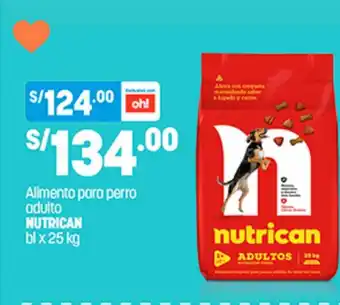 Plaza Vea Alimento para perro adulto NUTRICAN bl x 25kg oferta