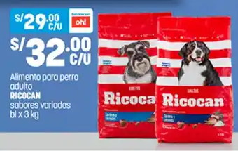 Plaza Vea Alimento para perro adulto RICOCAN sabores variados bl x 3kg oferta
