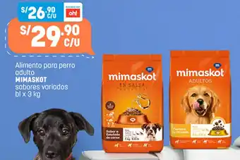 Plaza Vea Alimento para perro adulto MIMASKOT sabores variados bl x 3kg oferta