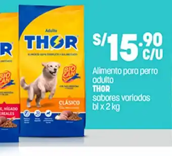 Plaza Vea Alimento para perro adulto THOR sabores variados bl x 2 kg oferta