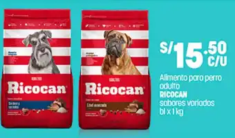 Plaza Vea Alimento para perro adulto RICOCAN sabores variados bl x 1 kg oferta