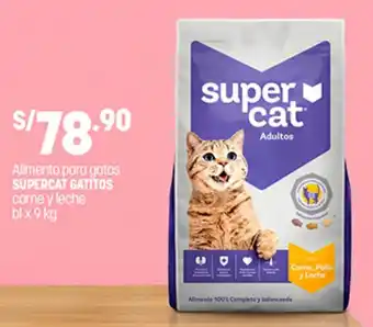 Plaza Vea Alimento para gatos SUPERCAT GATITOS carne y leche bl x 9 kg oferta