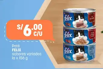 Plaza Vea Pate FELIX sabores variados la x 156 g oferta