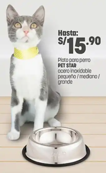 Plaza Vea Plato para perro PET STAR acero inoxidable pequeño / mediano / grande oferta
