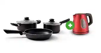Tottus Combo juego de ollas 5 piezas + hervidor 1.7l oferta