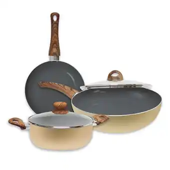 Tottus Juego de olla nro 22 + sarten nro 20 + wok nro 28 oferta