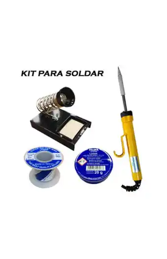 Tiendas EFE Kit cautin + soporte + pasta + soldadura oferta