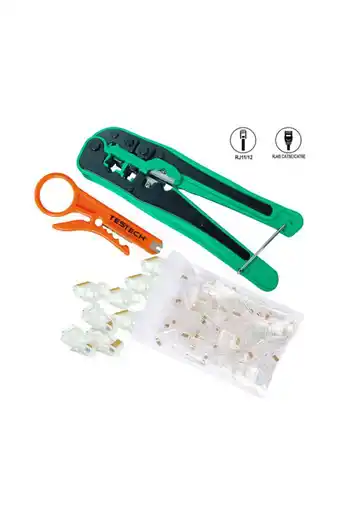 Tiendas EFE Kit crimping + plug rj45 cat5e + ponchador oferta
