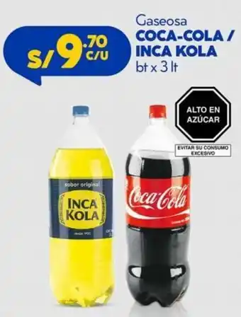 Mass Gaseosa Coca-Cola / Inka Kola 3lt oferta