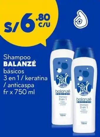 Mass Shampoo Balanzé Básicos 3 en 1 750ml oferta