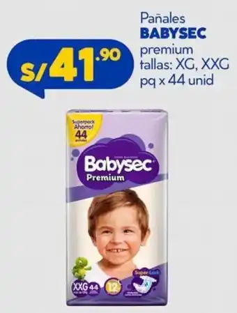 Mass Pañales Babysec Premium XG, XXG 44 unid. oferta