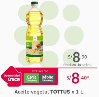 Tottus Aceite Vegetal Tottus 1L oferta