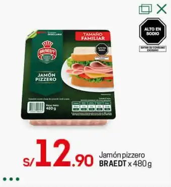 Tottus Jamón Pizzero Braedt 480g oferta