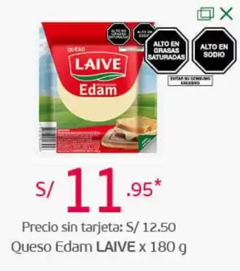 Tottus Queso Edam Laive 180g oferta