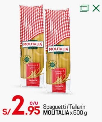 Tottus Spaguetti / Tallarin Molitalia 500g oferta