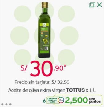 Tottus Aceite de Oliva Extra Virgen Tottus 1L oferta