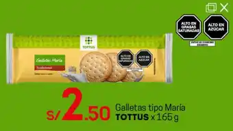 Tottus Galletas Tipo María Tottus 165g oferta