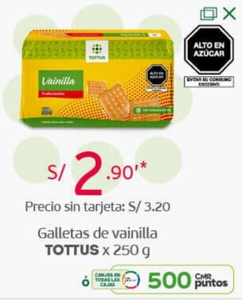 Tottus Galletas de Vainilla Tottus 250g oferta