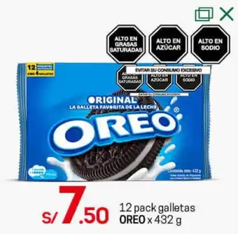 Tottus 12 Pack Galletas Oreo 432g oferta
