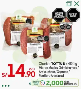 Tottus Chorizo Tottus 400g oferta