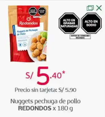 Tottus Nuggets Pechuga Redondos 180g oferta