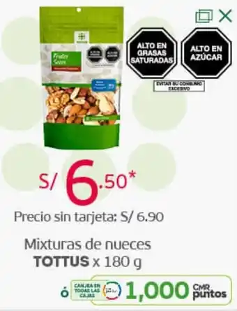 Tottus Mixturas de Nueces Tottus 180g oferta
