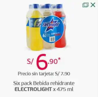 Tottus Six Pack Bebida Rehidrante Electrolight 475ml oferta