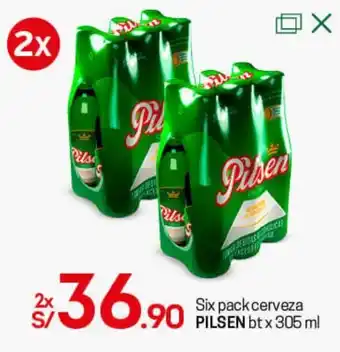 Tottus Six Pack Cerveza Pilsen 2 x 305ml oferta