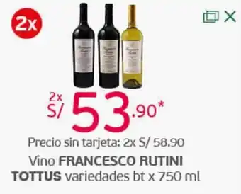 Tottus Vino Francesco Rutini Tottus Variedades 2 x 750ml oferta
