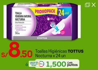 Tottus Toallas Higiénicas Tottus Nocturna 24 un oferta